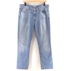 Levis Women‎ Jeans 505 Straight Leg 14 S Blue Medium Wash Stretch Denim